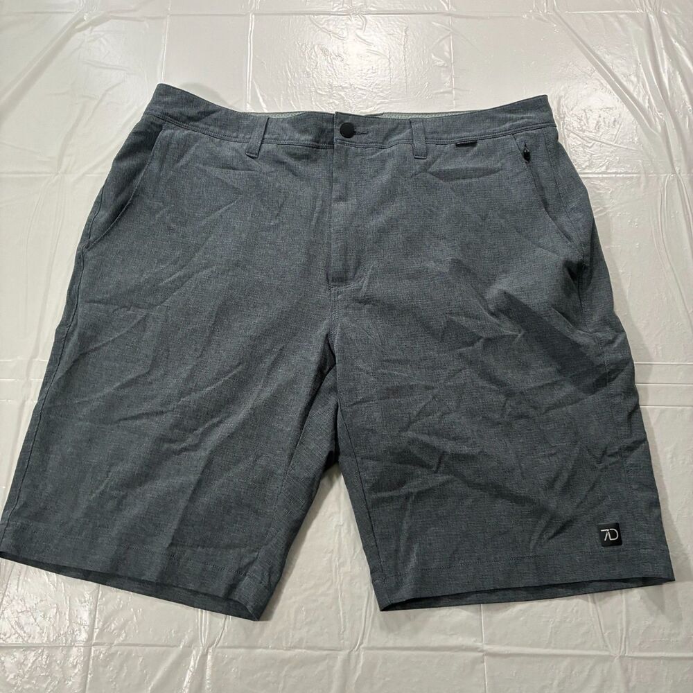 7 DIAMONDS Shorts Mens 36 x10 Polymuse Performance Golf Chino Dark Grey Hiking